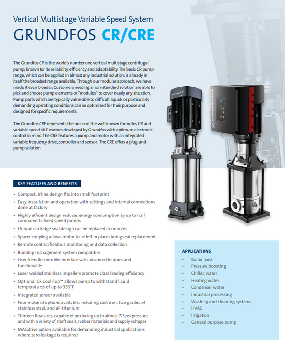 Bomba GRUNDFOS CR 10-3 3HP 220/440V 3F