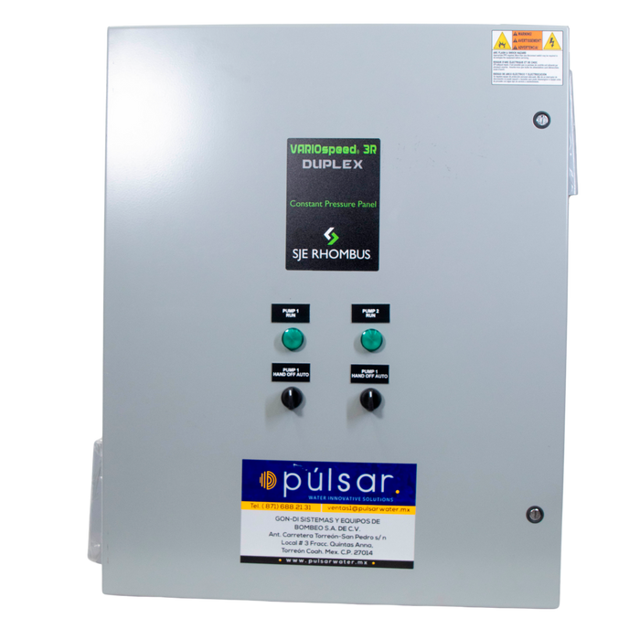 Tablero de Control con Variador Duplex para 2 Bombas de 15 o 20 HP 480V 3F NEMA 3R