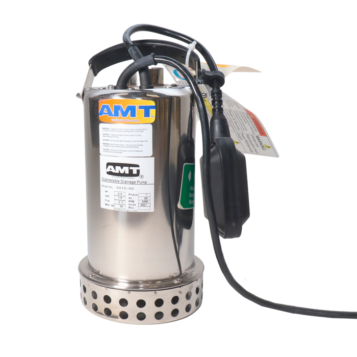 Bomba Sumergible Agua Sucia 3/4 HP 115V 5010-99 AMT Acero Inox