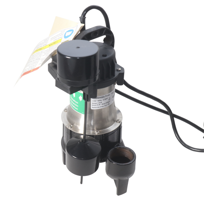 Bomba Sumergible Agua Sucia .36 HP 115V 5000-95 AMT Acero Inox
