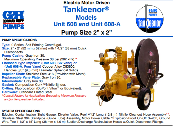 Tankleenor (Unit 608) Limpieza de Tanques de Combustibles