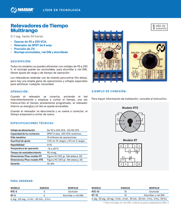 Relevador de Tiempo Multirango NASSAR