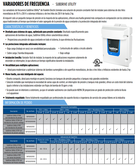Subdrive Colours Subdrive Utility 115/220V 5870202003 — Pulsar Water